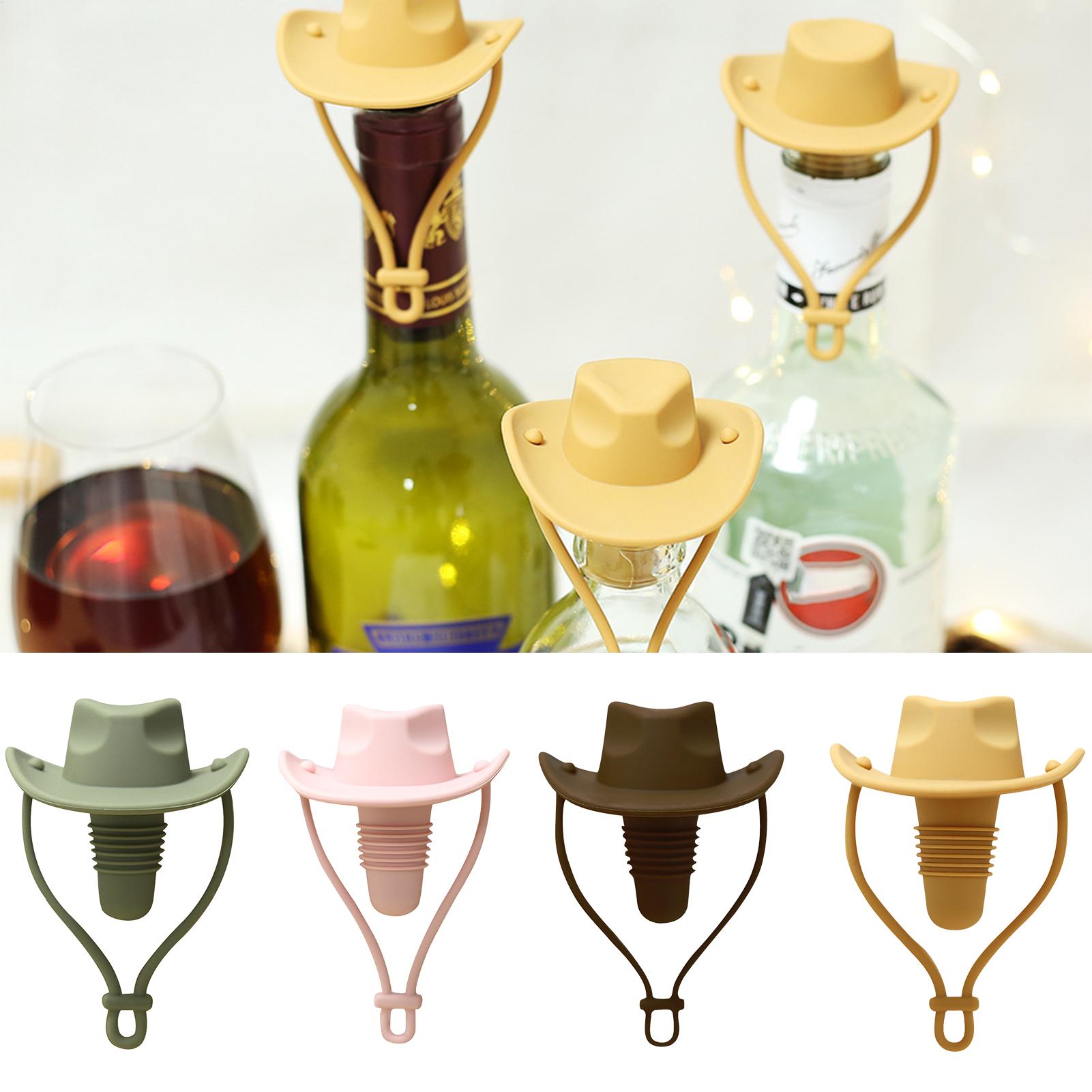 Kitchen Gadgets Men - Cowboyhut-Weinflaschenverschluss, Cowboyhut-Champagnerflaschenverschluss, Silikon-Getränkeverschluss, dekoratives Küchenzubehör für