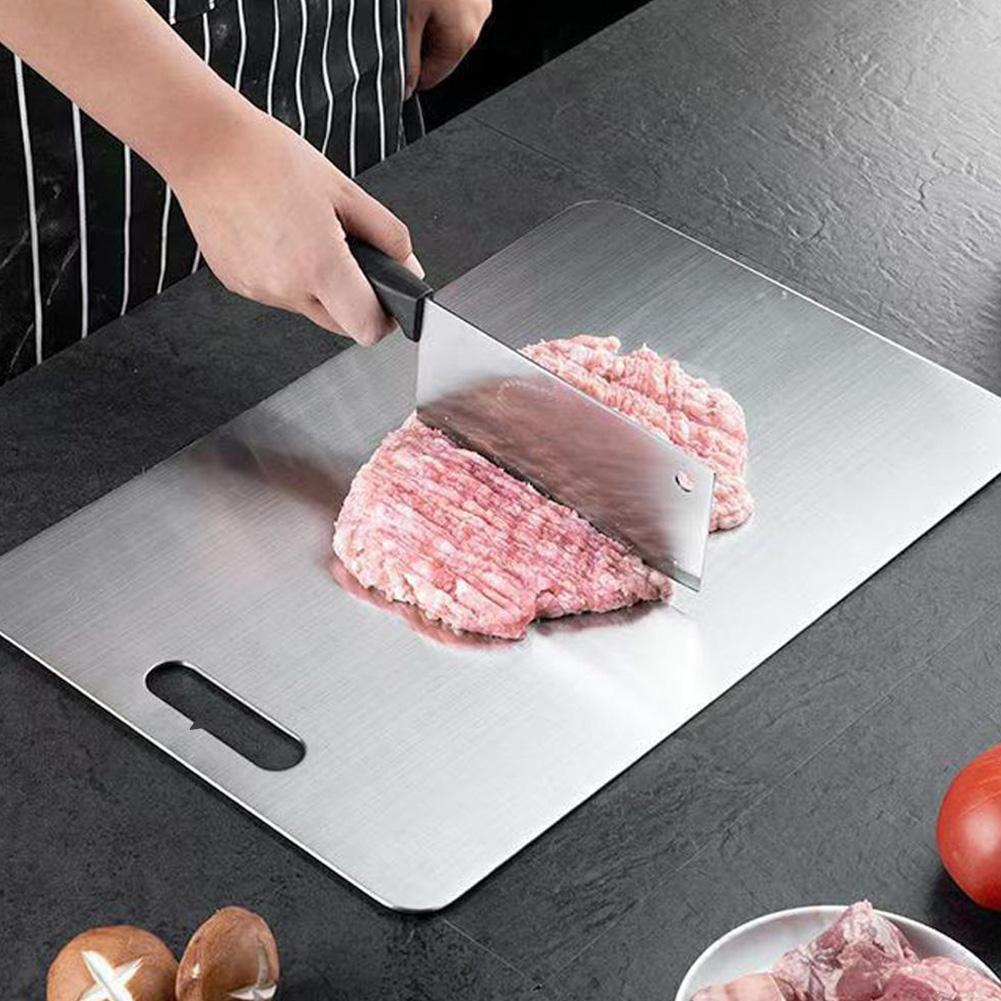 Bamboo Cutting Board - Verdicktes Edelstahl-Schneidebrett, antibakteriell und schimmelresistent, Haushaltsschneidebrett,
