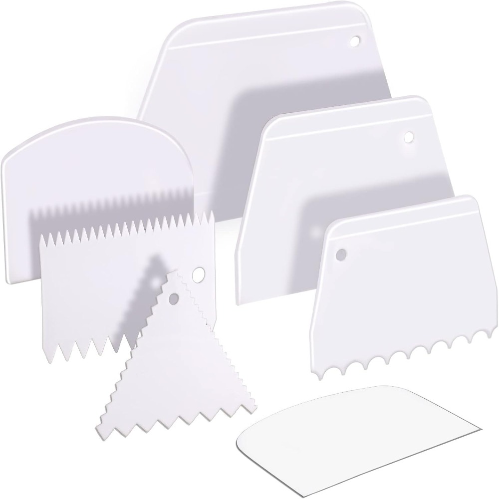 Silicone Spatula Set - 7-teiliges Küchenteig-Schaber- und Glätter-Set, Kuchendekorationswerkzeuge, Schüsselschaber,