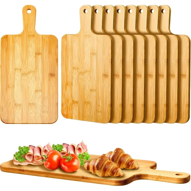 Bamboo Cutting Board - Bambus-Schneidebrett mit Griff, großes Servierbrett aus