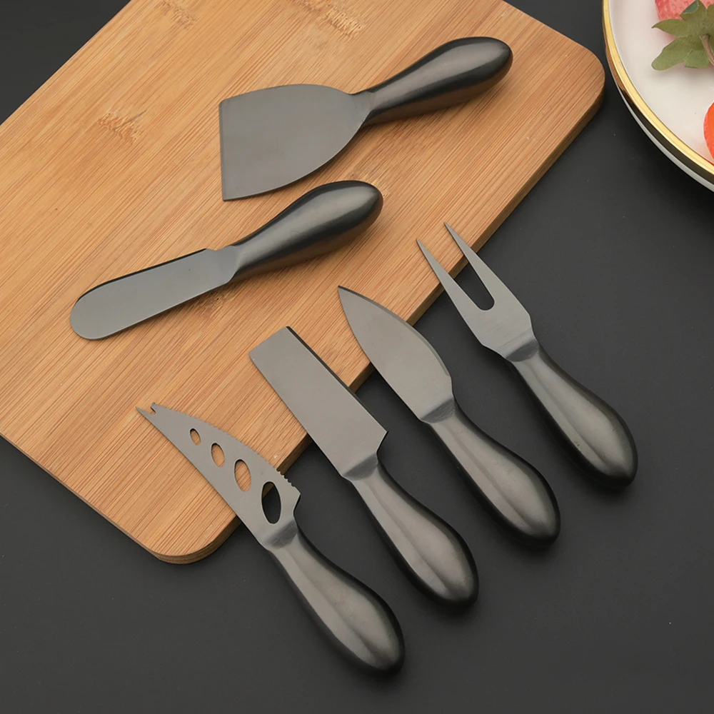 Kitchen Gadgets Vintage - 6Pcs Schwarz Matte Besteck Edelstahl Käse