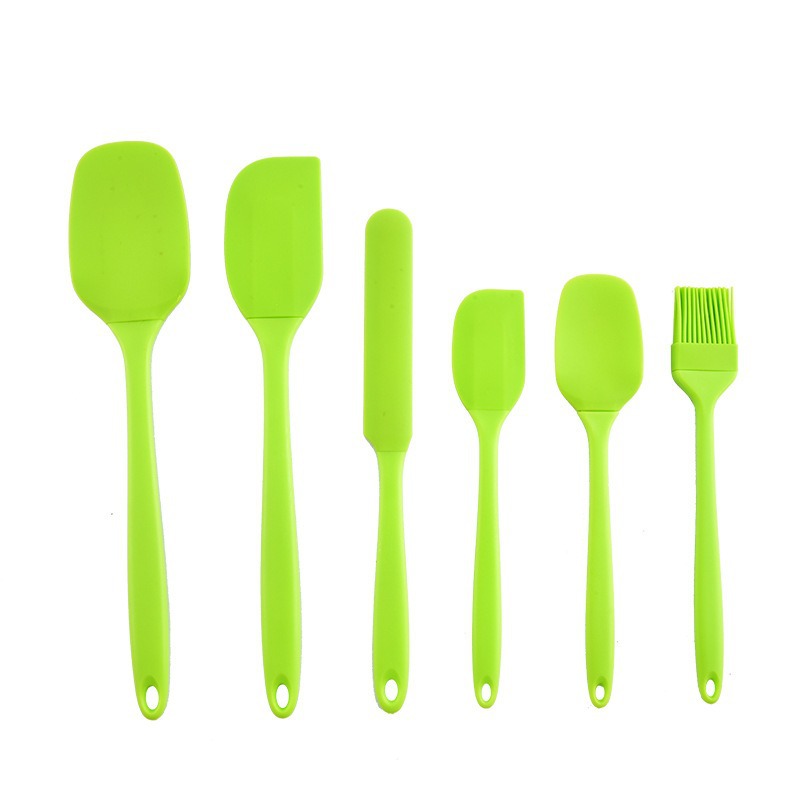 Silicone Spatula Set - Silikon-Küchenutensilien 6-teiliges Set, Cremespatel, Spatel, Ölpinsel,