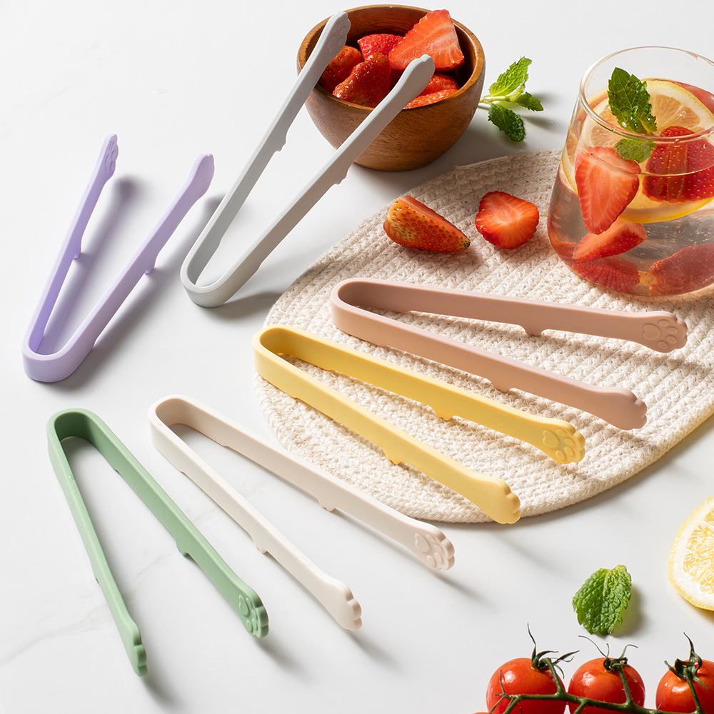 Kitchen Gadgets Deals - Niedliche Katzenpfoten-Silikon-Lebensmittelzange, mehrfarbig, lebensmittelechte Küchenhelfer für