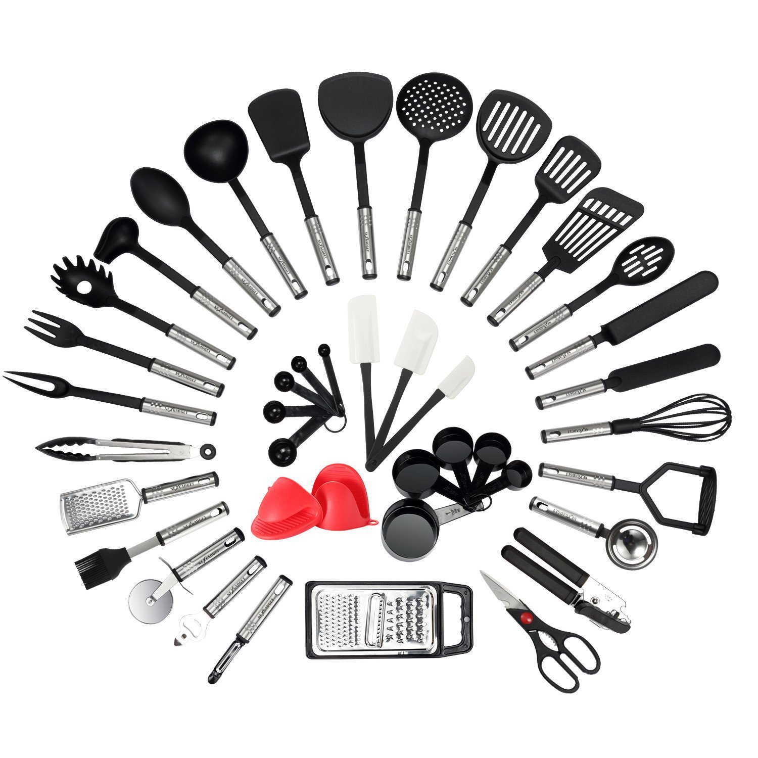 Kitchen Gadgets In - Bestseller 42-teiliges Antihaft-Hitzebeständiges Nylon-Edelstahl Küchenzubehör/Gadgets/Accessoires/Kochutensilien/Küchenwerkzeug-Set