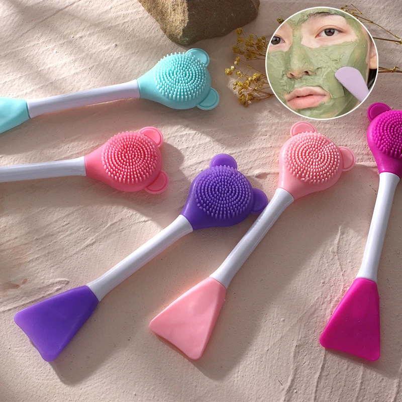 Silicone Spatula Set - 1-8-teiliges Gesichtsbürsten-Set Silikon-Gesichtsmasken-Applikator Doppelkopf-Lotionsspatel Mitesser-Entferner Gesichts-