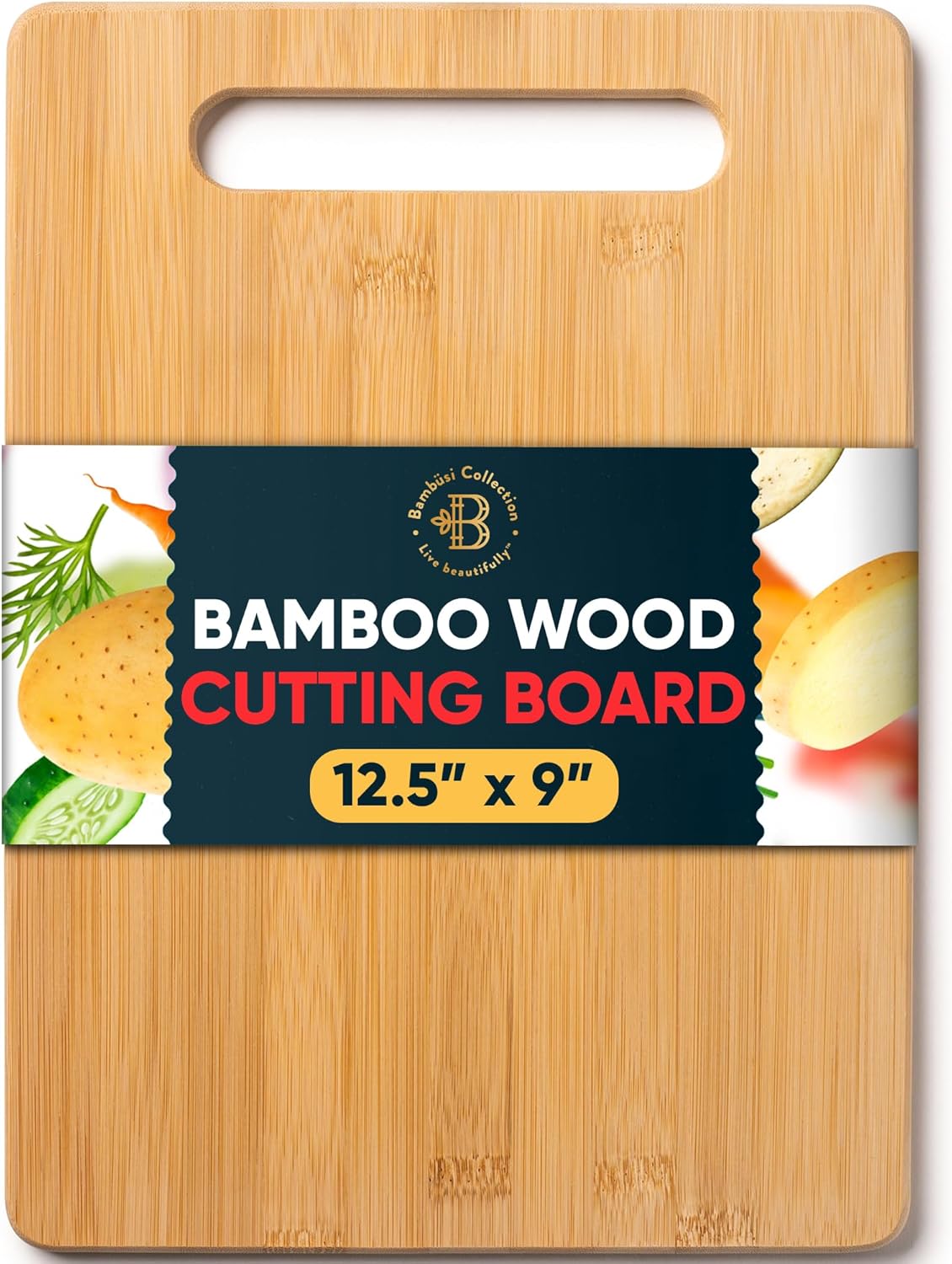 Bamboo Cutting Board - Bambus-Schneidebrett 12,5x9 Zoll für die Lebensmittelzubereitung,