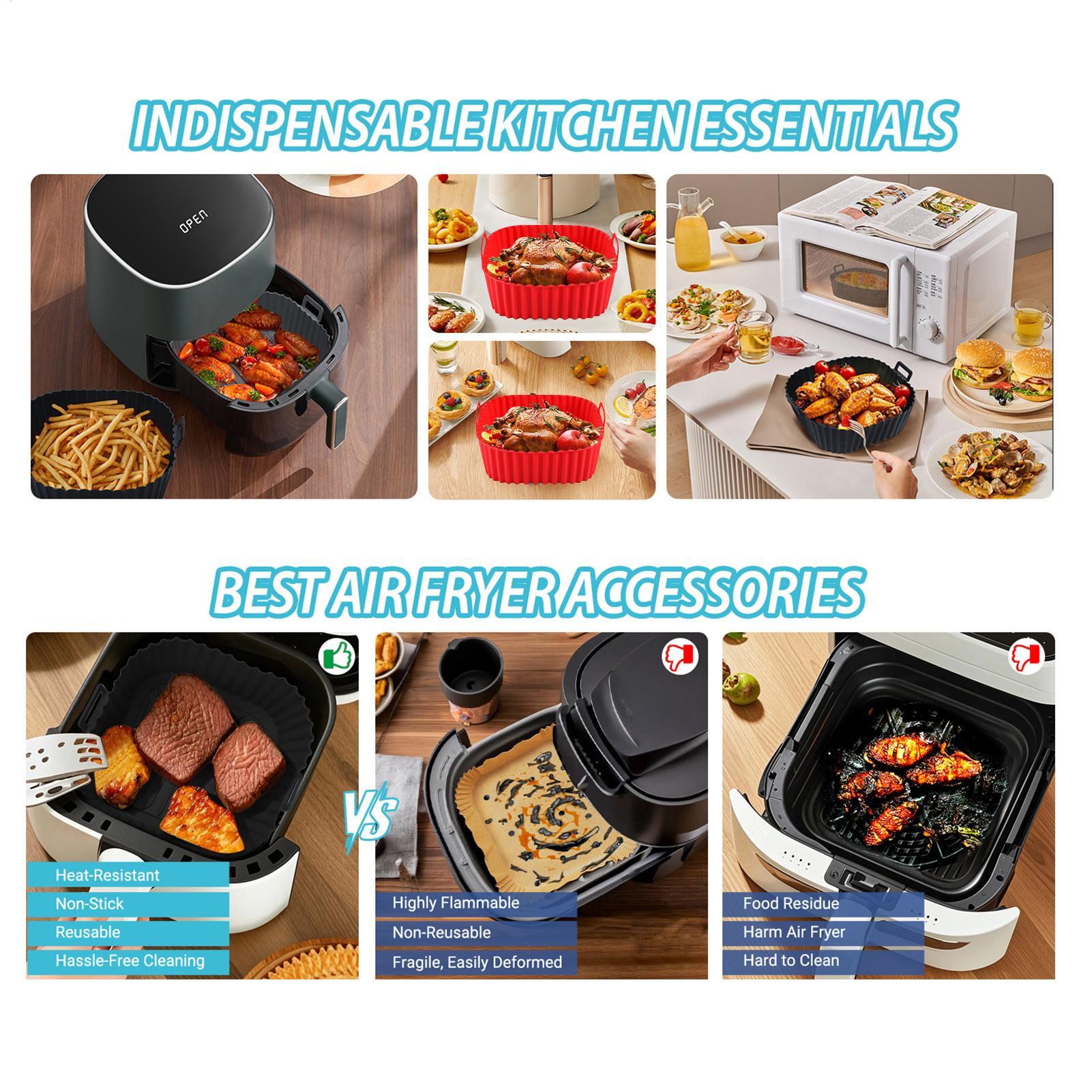 Silikon-Heißluftfritteusen-Ein – Kitchen Gadgets Men Bewertung und Preis