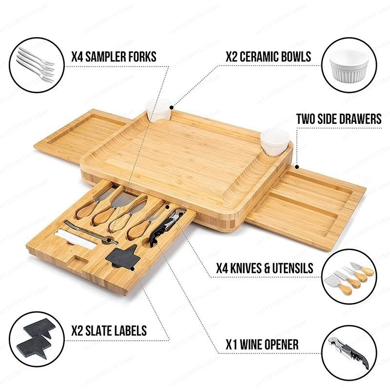 3-teiliges Bambus-Käse- und Sc – Bamboo Cutting Board Bewertung und Preis