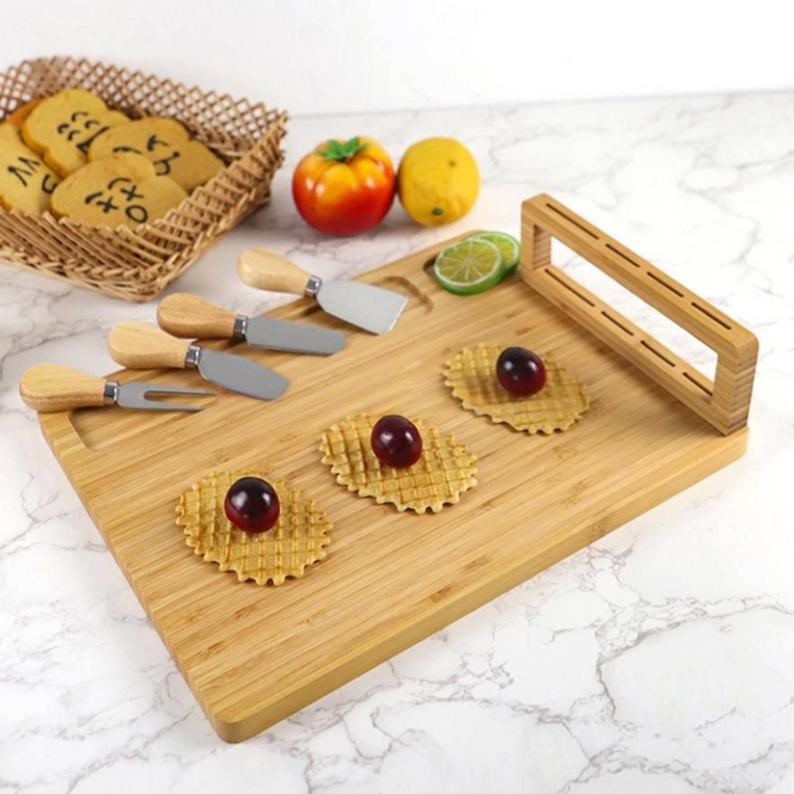 6-teiliges Bambus-Käsebrett un – Bamboo Cutting Board Bewertung und Preis